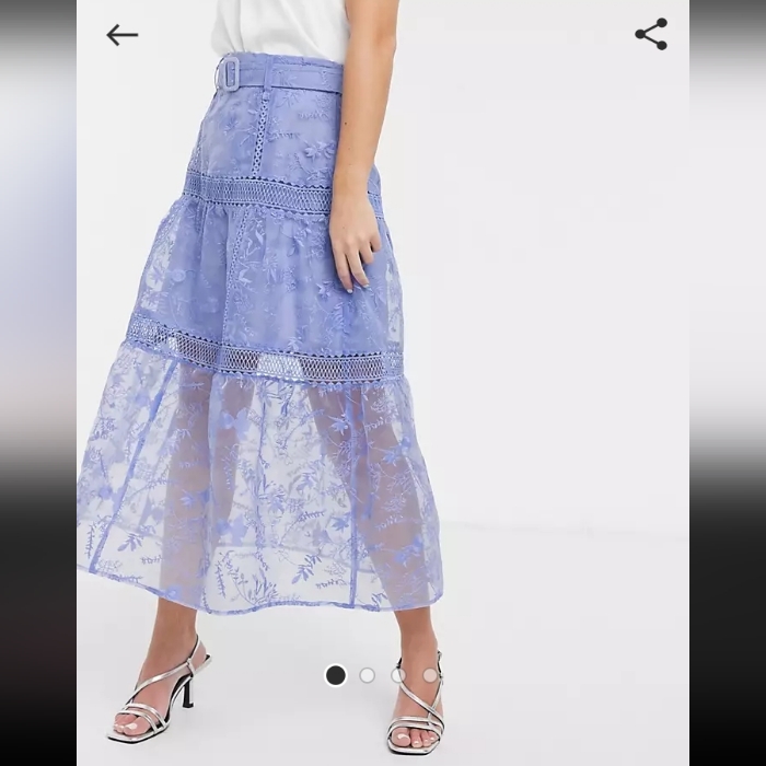 Asos Embroided Midi Skirt